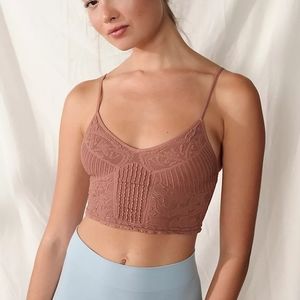 Free People Chloe Seamless Longline Bralette M/L Mocha